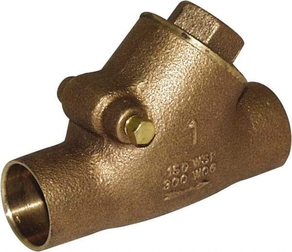 Legend Valve - 1-1/4" Lead Free Bronze Check Valve - Y-Pattern, C x C Sweat, 300 WOG - Caliber Tooling