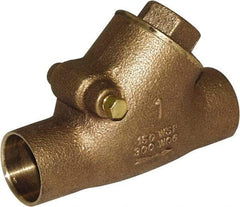 Legend Valve - 1-1/4" Lead Free Bronze Check Valve - Y-Pattern, C x C Sweat, 300 WOG - Caliber Tooling