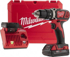 Milwaukee Tool - 18 Volt 1/2" Chuck Pistol Grip Handle Cordless Drill - 0-400 & 0-1800 RPM, Keyless Chuck, Reversible, 2 Lithium-Ion Batteries Included - Caliber Tooling