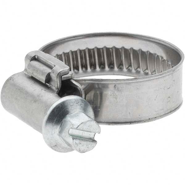 Value Collection - 16 to 25mm Diam, Stainless Steel Worm Drive Clamp - 9mm Wide - Caliber Tooling