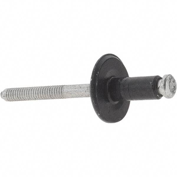 Value Collection - Large Flange Head Aluminum Peel Blind Rivet - Aluminum Mandrel, 1/8" to 21/64" Grip, 3/4" Head Diam, - Caliber Tooling