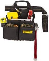 DeWALT - 29 to 46" Waist Nail & Tool Pouch - 6 Pocket, Black, Polyester - Caliber Tooling