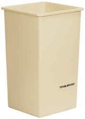 PRO-SOURCE - 14 Qt Beige Rectangle Trash Can - Polyethylene, 12-1/4" High x 8-1/4" Long x 11-1/4" Wide - Caliber Tooling