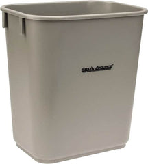 PRO-SOURCE - 14 Qt Gray Rectangle Trash Can - Polyethylene, 12-1/4" High x 8-1/4" Long x 11-1/4" Wide - Caliber Tooling