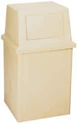 PRO-SOURCE - 35 Gal Beige Rectangle Trash Can - Polyethylene, 39-1/2" High - Caliber Tooling