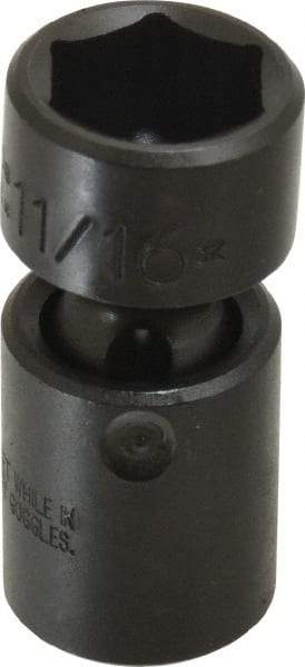 Proto - 3/8" Drive 11/16" Standard Universal Impact Socket - 6 Points, 2" OAL - Caliber Tooling