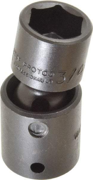 Proto - 1/2" Drive 3/4" Standard Universal Impact Socket - 6 Points, 2-19/32" OAL - Caliber Tooling