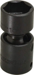 Proto - 1/2" Drive 1" Standard Universal Impact Socket - 6 Points, 2-29/32" OAL - Caliber Tooling