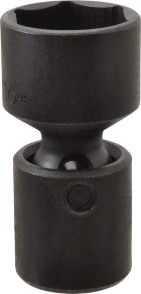 Proto - 1/2" Drive 1-3/16" Standard Universal Impact Socket - 6 Points, 3-3/32" OAL - Caliber Tooling