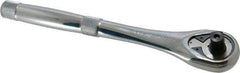 Proto - 1/2" Drive Pear Head Quick-Release Ratchet - Chrome Finish, 10-1/2" OAL, 45 Gear Teeth, Standard Head - Caliber Tooling