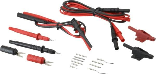 Pomona - Black/Red Electrical Test Equipment Leads Set - Use with Electronic Bench Digital Multimeters - Caliber Tooling