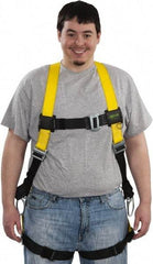 Miller - 400 Lb Capacity, Size Universal, Full Body Construction Safety Harness - Polyester, Side D-Ring, Mating Leg Strap, Mating Chest Strap, Yellow/Black - Caliber Tooling