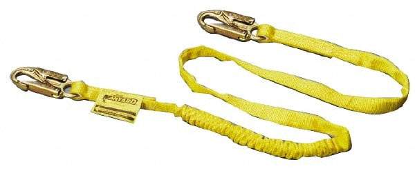 Miller - 6' Long, 2 Leg Locking Snap Hook Harness Shock Absorbing Lanyard - Polyester Webbing, Locking Snap Hook Anchorage Connection - Caliber Tooling