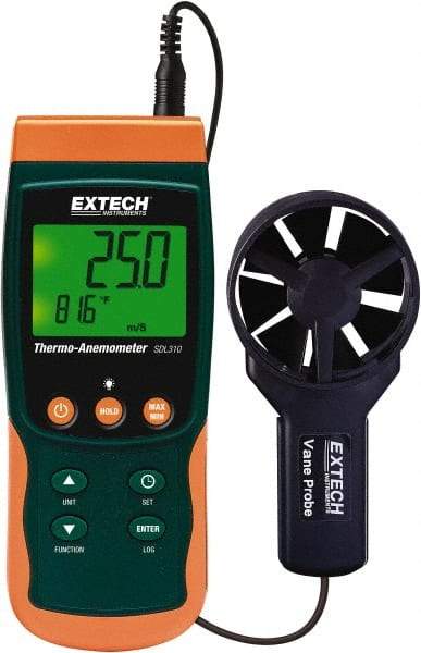 Extech - 0.4 to 25 m/Sec Air Thermo Anemometer - 122°F Max - Caliber Tooling