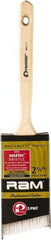 Premier Paint Roller - 2-1/2" Angled Polyester Angular Brush - 3-1/2" Bristle Length, 2" Wood Sash Handle - Caliber Tooling