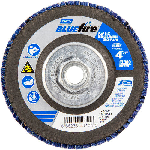 ‎4-1/2″ × 5/8″-11 Type 29 BlueFire Flap Disc - Caliber Tooling