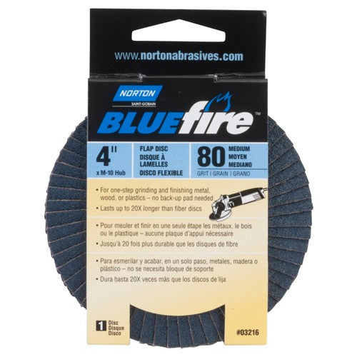 4″ × 5/8″ Flap Disc BlueFire Type 29 Fiberglass Plate 80 Grit - Caliber Tooling