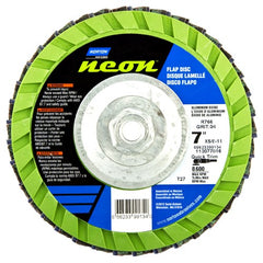 ‎7″ × 1/4″ × 5/8″-11 Neon R766 Flap Disc Type 27 Flat 120 Grit - Caliber Tooling