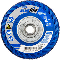 ‎4-1/2 × 5/8 - 11″ BlueFire Plastic Flat Flap Disc Type 27 P36 Grit R884P Zirconia Alumina - Caliber Tooling