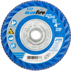 ‎4-1/2 × 5/8 - 11″ BlueFire Plastic Flat Flap Disc Type 27 P60 Grit R884P Ceramic Alumina - Caliber Tooling