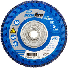 ‎5 × 5/8 - 11″ BlueFire Plastic Flat Flap Disc Type 27 P60 Grit R884P Zirconia Alumina - Caliber Tooling