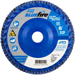 6 × 7/8″ BlueFire Plastic Flat Flap Disc Type 27 P40 Grit R884P Zirconia Alumina - Caliber Tooling