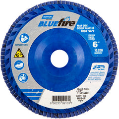 6 × 7/8″ BlueFire Plastic Flat Flap Disc Type 27 P60 Grit R884P Zirconia Alumina - Caliber Tooling