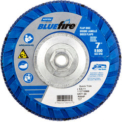 ‎7 × 5/8 - 11″ BlueFire Plastic Flat Flap Disc Type 27 P60 Grit R884P Zirconia Alumina - Caliber Tooling