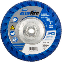 ‎7 × 5/8 - 11″ BlueFire Plastic Flat Flap Disc Type 27 P80 Grit R884P Zirconia Alumina - Caliber Tooling