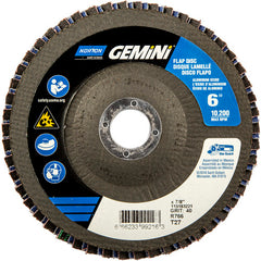 6 × 7/8″ Gemini Fiberglass HD Flat Flap Disc Type 27 P40 Grit R766 Zirconia Alumina - Caliber Tooling