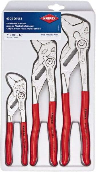 Knipex - 3 Piece Pipe Wrench & Water Pump Plier Set - Comes in Plastic Deep-Drawn Packaging - Caliber Tooling