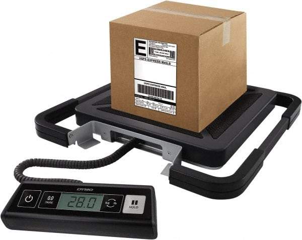 Dymo - 15" Base, 100 Lb Capacity, Digital Scale - 0.2 Lb Graduation, USB, 120 Volt Adapter or (3) AAA Batteries - Caliber Tooling