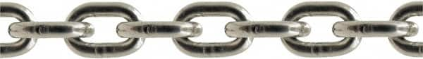 Value Collection - 5/16" Welded Stainless Steel Chain - 2,400 Lb Capacity, Grade 43, 550' Long, Polished Finish - Caliber Tooling