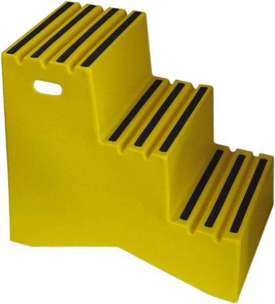 Diversified Plastics - 3 Steps, 2' 5-1/2"' High, Polypropylene Step Stand - 500 Lb Load Capacity, 21" Base Width - Caliber Tooling