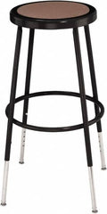 NPS - 14 Inch Wide x 14 Inch Deep x 25 to 33 Inch High, Steel Base, Adjustable Height Stool - Hardboard Seat, Black - Caliber Tooling