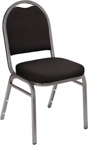 NPS - Fabric Black Stacking Chair - Silver Frame, 18" Wide x 20" Deep x 34" High - Caliber Tooling