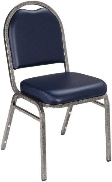 NPS - Vinyl Blue Stacking Chair - Silver Frame, 18" Wide x 20" Deep x 34" High - Caliber Tooling