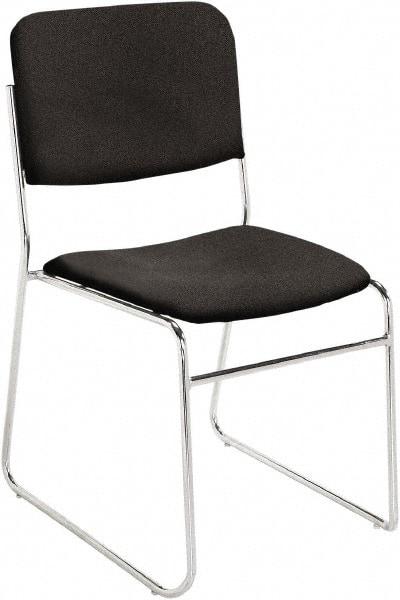 NPS - Fabric Black Stacking Chair - Chrome Frame, 19" Wide x 21" Deep x 33" High - Caliber Tooling