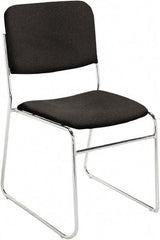 NPS - Fabric Black Stacking Chair - Chrome Frame, 19" Wide x 21" Deep x 33" High - Caliber Tooling