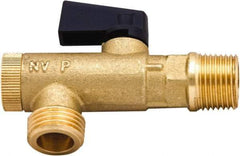 PRO-SOURCE - 1/2 x 1/2" Pipe, NPT Port, Brass Filter Ball Valve - Inline - One Way Flow, NPT Ends, Wedge Handle, 725 WOG - Caliber Tooling