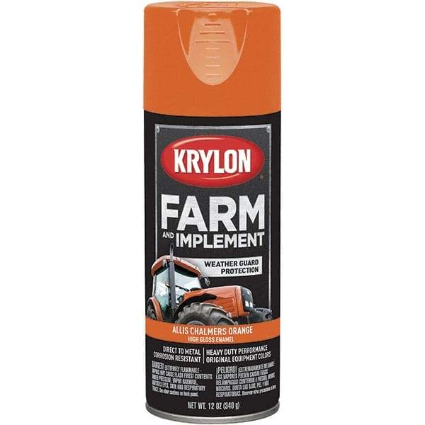 Krylon - Orange (Allis Chalmers), 12 oz Net Fill, Gloss, Farm & Equipment Spray Paint - 12 oz Container, Use on Equipment - Caliber Tooling