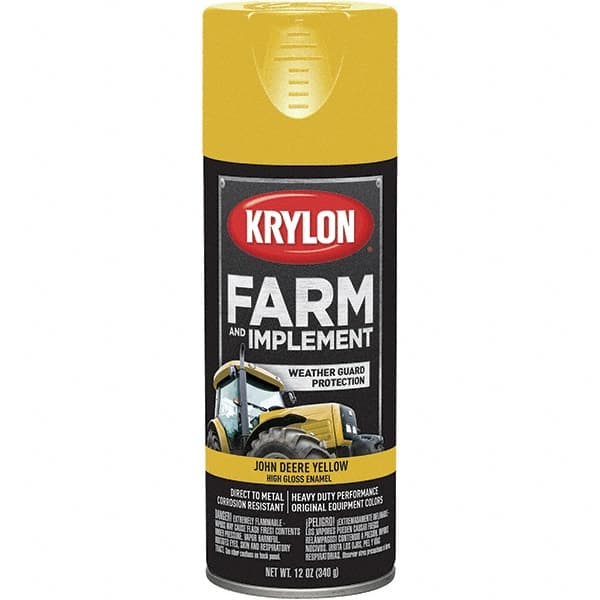 Krylon - Yellow (John Deere), 12 oz Net Fill, Gloss, Farm & Equipment Spray Paint - 12 oz Container, Use on Equipment - Caliber Tooling