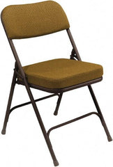 NPS - 18" Wide x 20-3/4" Deep x 32" High, Steel & Fabric Folding Chair with Fabric Padded Seat - Gold - Caliber Tooling