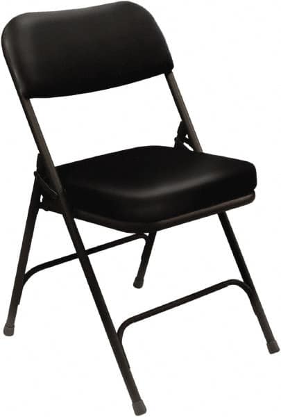 NPS - 18" Wide x 20-3/4" Deep x 32" High, Steel & Vinyl Folding Chair with Vinyl Padded Seat - Black - Caliber Tooling