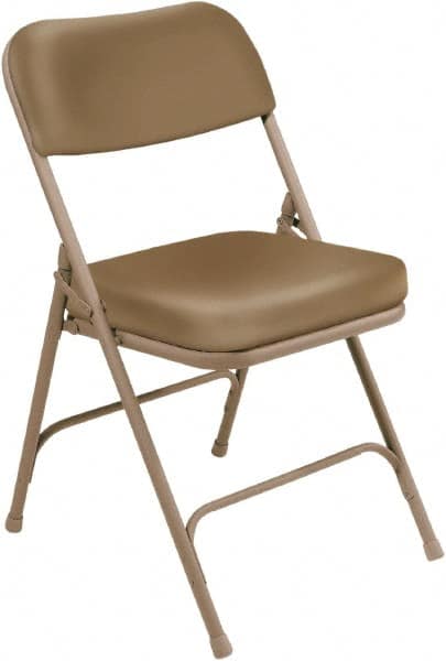 NPS - 18" Wide x 20-3/4" Deep x 32" High, Steel & Vinyl Folding Chair with Vinyl Padded Seat - Beige - Caliber Tooling