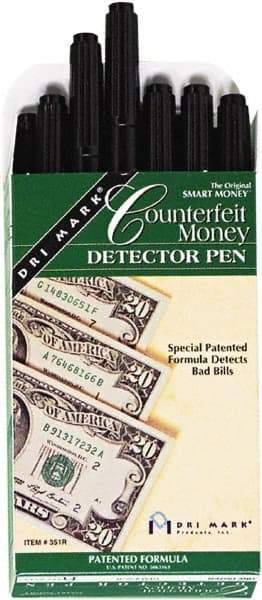 Dri-Mark - Black Counterfeit Detector Marker - Felt Tip, Chemically Sensitive Ink - Caliber Tooling