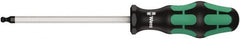 Wera - 1.5mm Hex Ball End Driver - 4" Bade Length, Ergonomic Cushion Grip Handle, 130mm OAL - Caliber Tooling