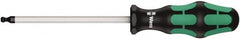 Wera - 7/32" Hex Ball End Driver - 4" Bade Length, Ergonomic Cushion Grip Handle, 205mm OAL - Caliber Tooling