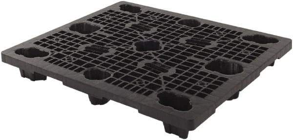 LEWISBins+ - 40.2" Long x 48.2" & Wide x 5-3/4" High Polypropylene Nestable Pallet - 12,000 Lb Static Capacity, Black - Caliber Tooling