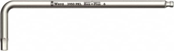 Wera - 3/8" Hex, Long Arm, Hex Key - 224mm OAL, Inch System of Measurement - Caliber Tooling